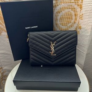 Yves Saint Laurent Cassandre Matelasse flat pouch